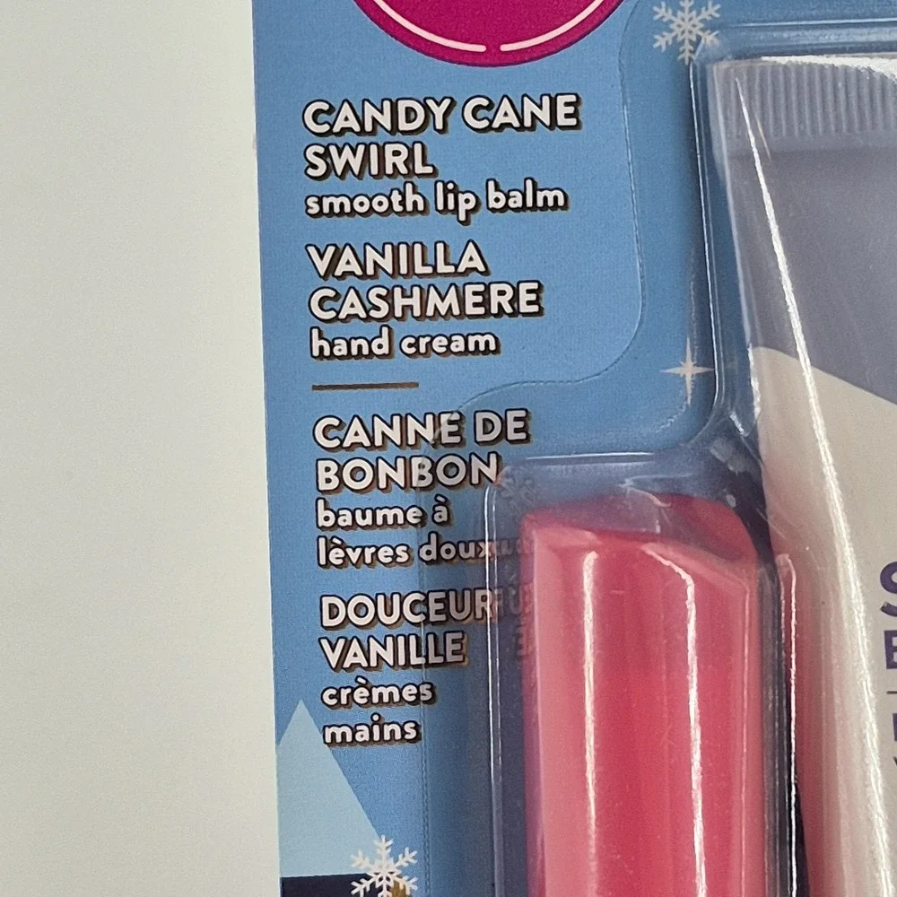 EOS Candy Cane Swirl Lip Balm & Vanilla Cashmere Hand Cream Lotion Holiday